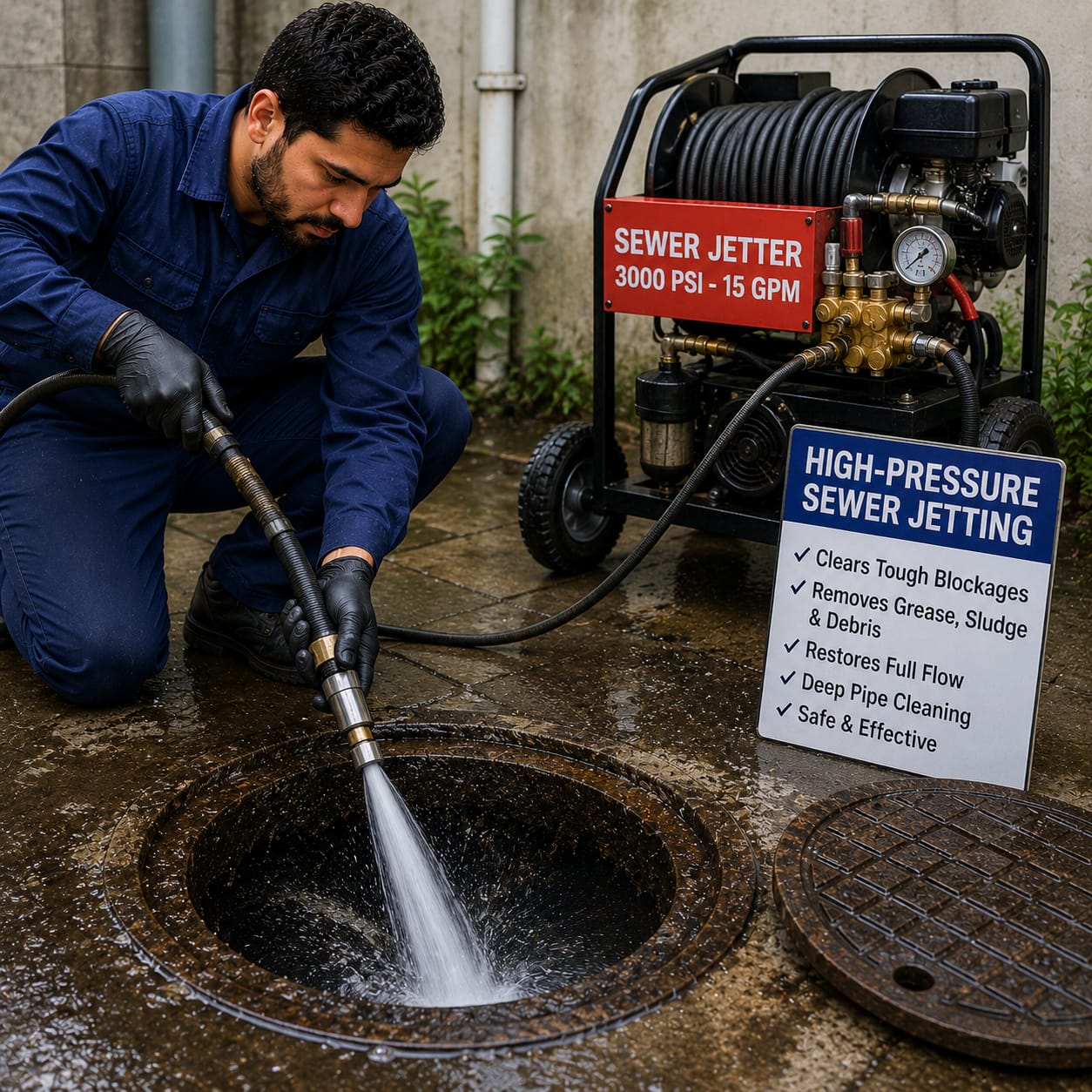 High-Pressure Sewer Jetting