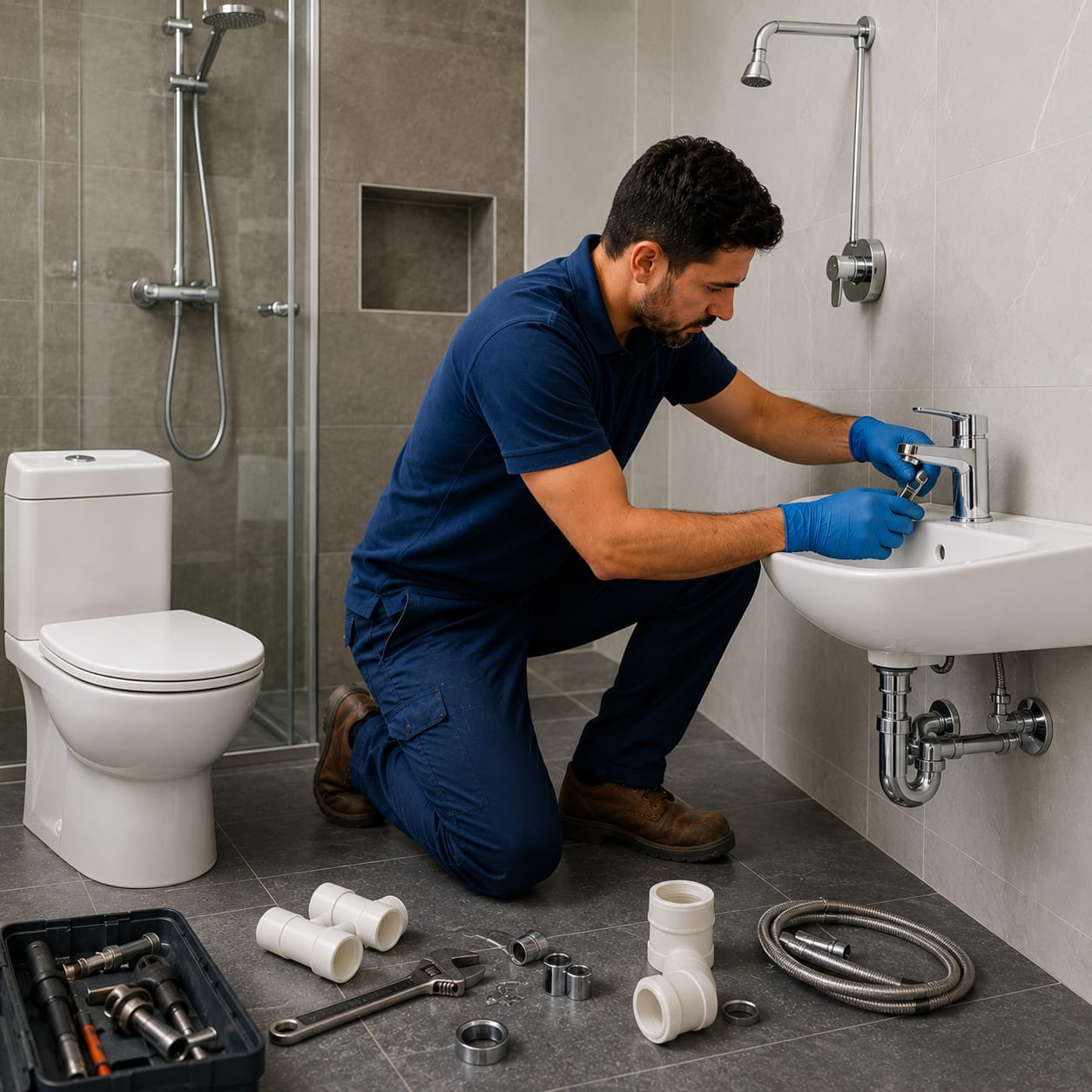 Toilet, Wash Basin & Shower Installation